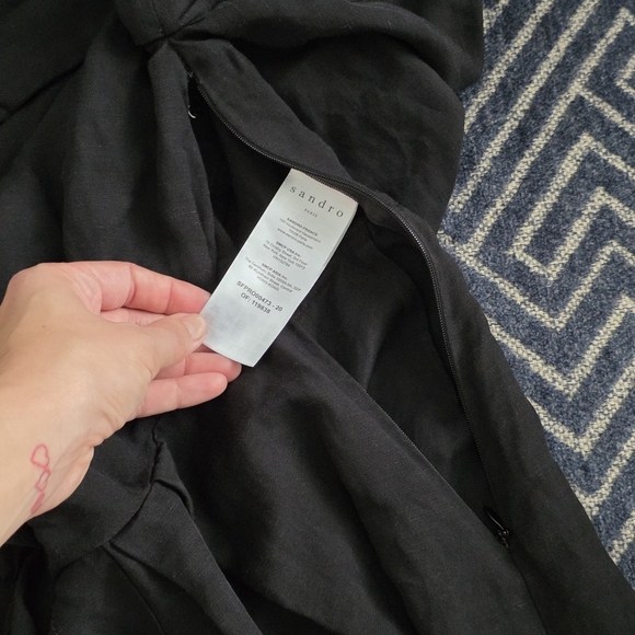 Sandro Mavel Tie-Front Western Shirt Dress, Size 36, Black - Picture 8 of 13